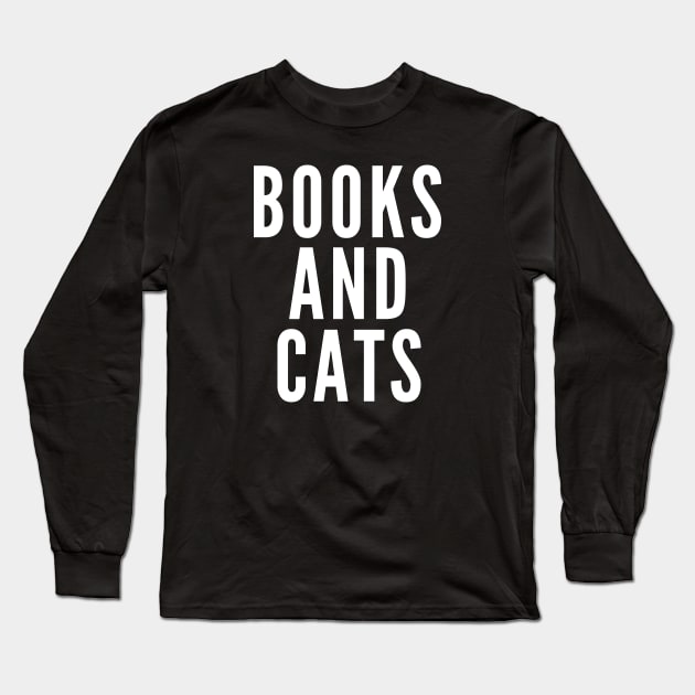 Books and Cats Long Sleeve T-Shirt by Likeable Design